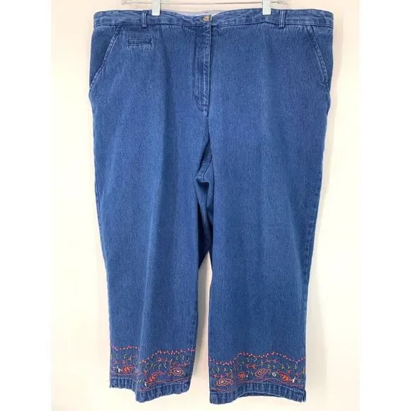 Women’s westbound II essentials embroider Capri jeans 22W 5846 - Picture 3 of 8